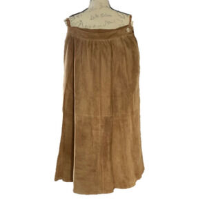 Onde Vintage 90's Suede Leather  A-Line Skirt Size 10